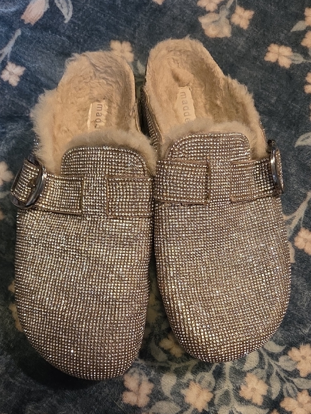 Madden Girl Metallic Silver Faux-Fur Lined Slip-On